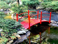 Мостик садовый в японском стиле красный 2000х800х600 Kompred OL699
