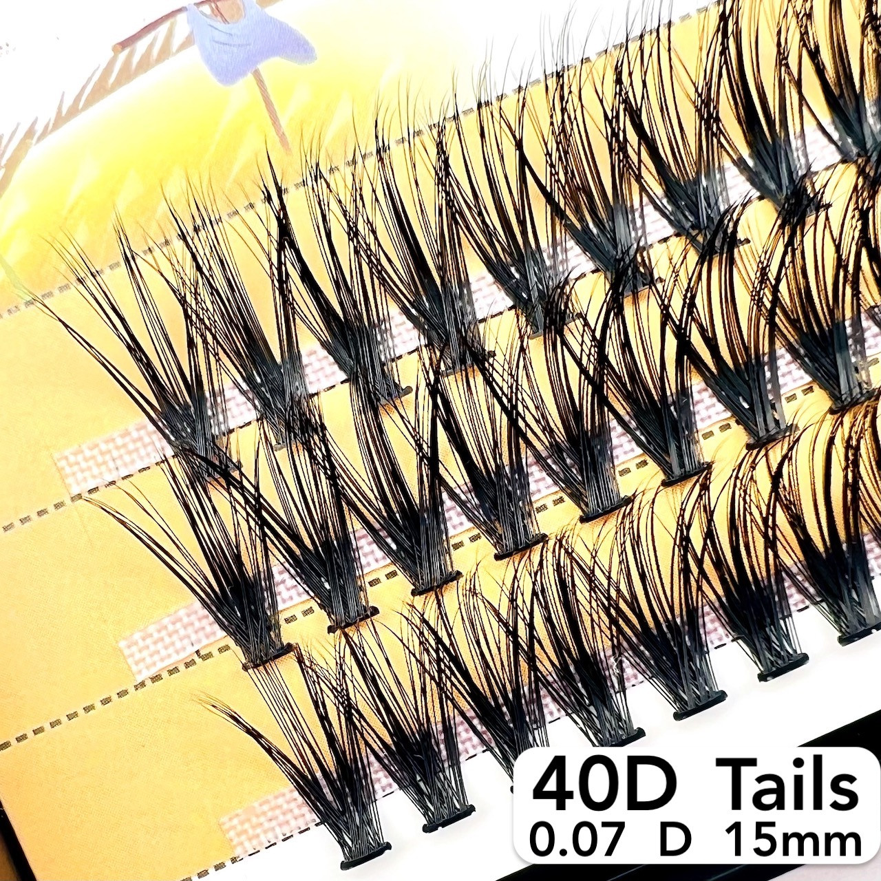 Вії Nesura Eyelash Tails 40D, 0,07, вигин D, 15 мм, 60 пучків війки хвостики 40д несура хвіст пучок
