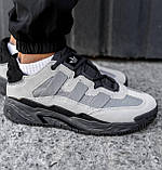 Кросівки чоловічі Adidas Niteball Grey Black сірий демісезонні шкіра стильні адидас найтбол, фото 2