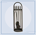 Камінний комплект Avola Maripoli чорного кольору — щітка, совок, щипці та корчга, фото 4