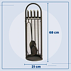 Камінний комплект Avola Maripoli чорного кольору — щітка, совок, щипці та корчга, фото 2