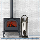 Камінний комплект Avola Maripoli чорного кольору — щітка, совок, щипці та корчга, фото 3