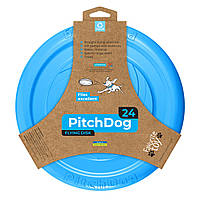 Игровая тарелка для апортировки PitchDog, диаметр 24 см, голубая