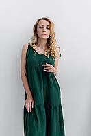 Женское платье из муслина зеленого цвета