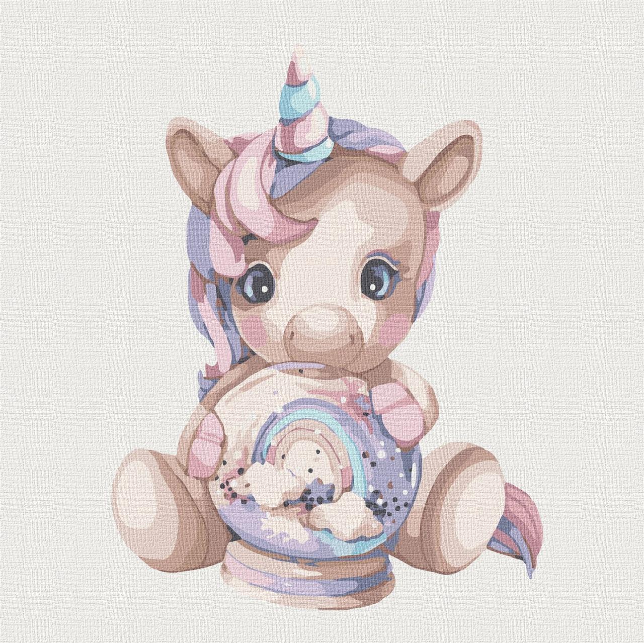 Картини по номерах акрил. "Рожевий одноріг" 30х30см №КНО6037/Ідейка/