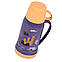 Термос для напоїв Daydays дитячий з ручкою та чашкою, 1 л, фіолетовий з помаранчевим, фото 4