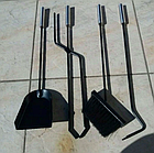 Каминний комплект Quadro Maripoli чорного кольору в металевому відрі — щітка, совок, щипці та кочерга, фото 4