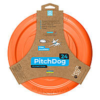 Игровая тарелка для апортировки PitchDog, диаметр 24 см, оранжевая
