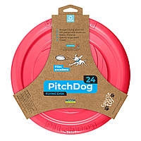 Игровая тарелка для апортировки PitchDog, диаметр 24 см, розовая