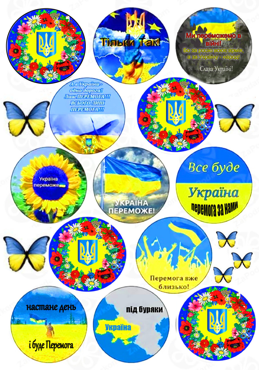 Картинка вафельна/цукрова Україна переможе