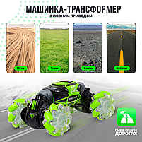 Машинка перевертиш на радіокеруванні Skid Ding Машинка від руху руки управління жестами і пультом Зелений, фото 6