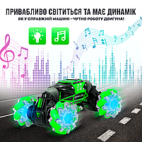 Машинка перевертиш на радіокеруванні Skid Ding Машинка від руху руки управління жестами і пультом Зелений, фото 7