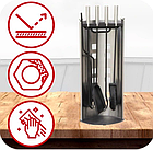 Камінний комплект San Marino Maripoli — щітка, совок, щипці та корчга, фото 5