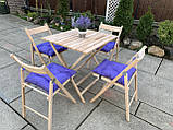Дерев'яні складні меблі (4 стільці + стіл №2), фото 3
