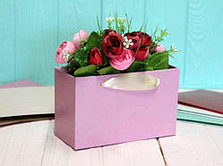 Коробка для квітів 16*10*7см Блідо-рожева ТМ УПАКОВКИН