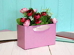 Коробка для квітів 16*10*7см Рожева ТМ УПАКОВКИН