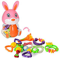 Брязкальце A888-110 8шт, від 9см, 2шт-прорізувач, в колбі кролик