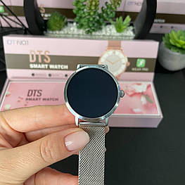 Смарт-годинник DTS, smart watch, жіночий фітнес-годинник, Bluetooth, виклик, IP67, для Android, iOS, silver metal