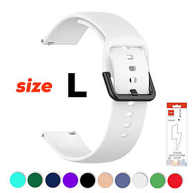 Ремінець L для Samsung 20 мм силіконовий Білий