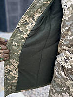 Бушлат пиксель зимний рип-стоп на флисе военный тактический, Куртка зимняя армейская влагозащитная 48