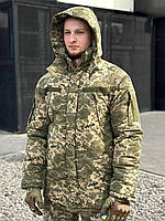 Бушлат пиксель зимний рип-стоп на флисе военный тактический, Куртка зимняя армейская влагозащитная 50