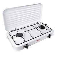 Газова плита на 2 конфорки настільна портативна переносна Ocean 2833 з емальованим покриттям таганок