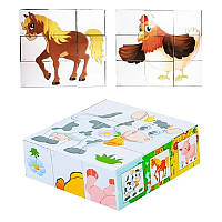 Кубики-пазлы домашние животные Bamsic 0411,9 шт,кубики Bamsic 0411,кубики 0411