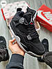 Чоловічі кросівки Nike Air Jordan 4 Black Взуття Найк блокнот 4 чорні натуральний замш текстиль демісезон, фото 8