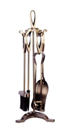 Елегантний камінний набір Siena патіна Maripoli — щітка, совок, щипці та кочерга, фото 1