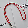 Шнурок ювелірний червоний зі срібною застібкою з чорнінням, фото 2