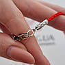 Шнурок ювелірний червоний зі срібною застібкою з чорнінням, фото 7