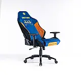 Комп'ютерне крісло з тканини Infini ERGO System G20 СИНЬО-ЖОВТЕ Геймерське крісло ТКАНЕВЕ (лежаче положення), фото 6