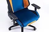 Комп'ютерне крісло з тканини Infini ERGO System G20 СИНЬО-ЖОВТЕ Геймерське крісло ТКАНЕВЕ (лежаче положення), фото 8