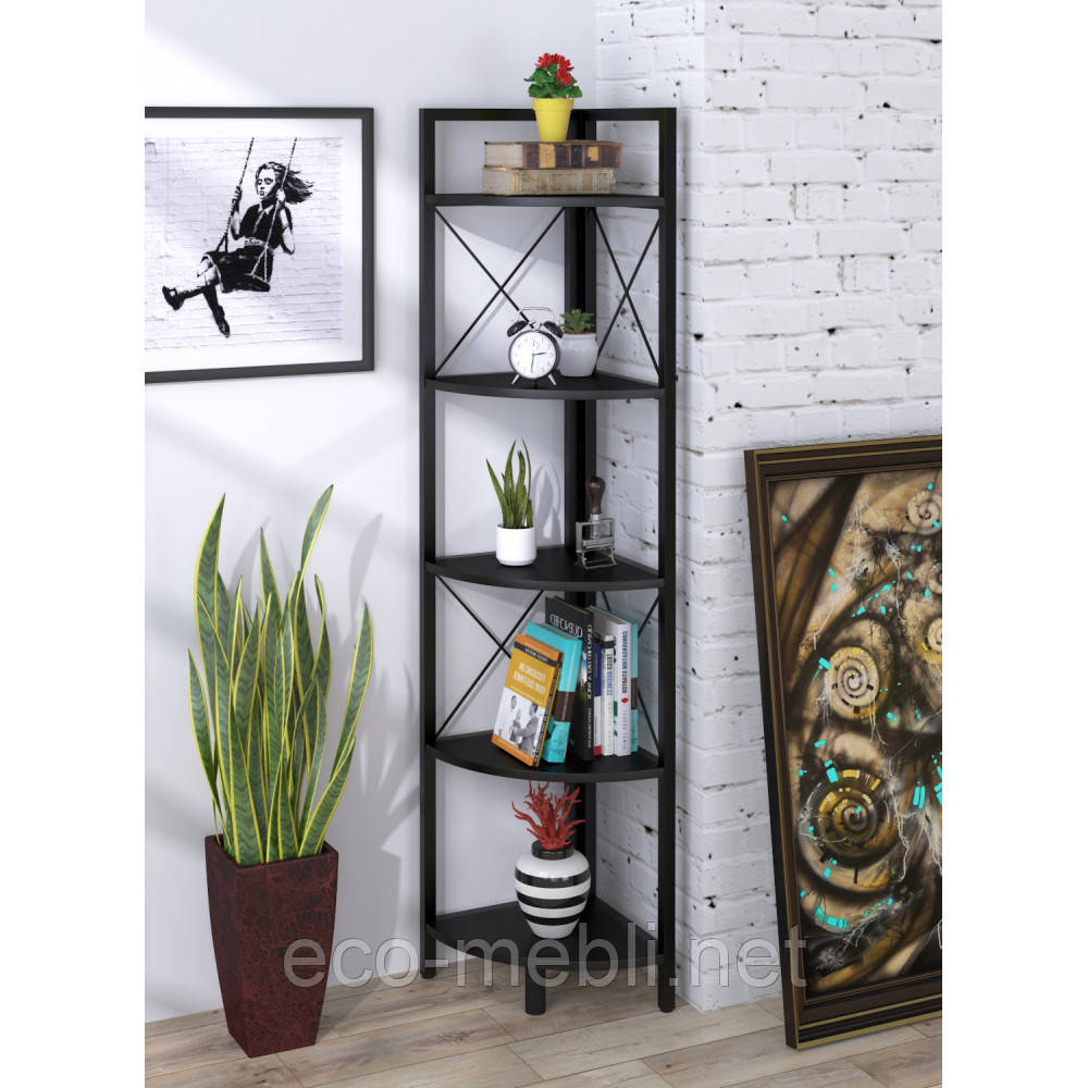 Стелаж кутовий для дому чи офісу L-175 Loft Design Венге,горіх,дуб борас,дуб палена,німфея альба