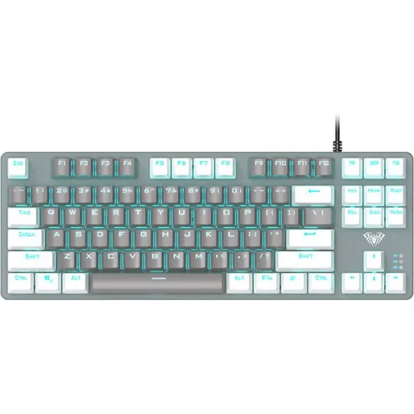 Клавіатура Aula F3287 White Gray Switch KRGD Blue (6948391240688) (ENG/UKR)