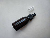 100 - 105 мл флакон коричневый 28/410 Круглый ПЭТ с черным распылителем, спреем, бутылка, пузырек пластиковый