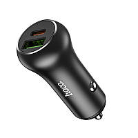 Адаптер автомобильный HOCO Resolute car charger Z38 |1USB/1Type-C, QC/PD, 3A, 38W| black