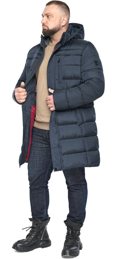 Куртка міська чоловіча темно-синя великого розміру модель 51864