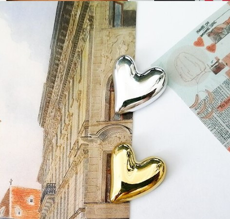 Магніт маленький серце, срібло, фото 1