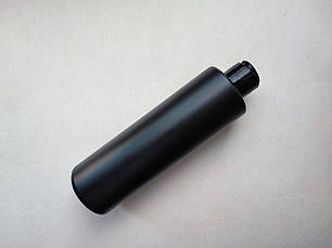 250 мл/24мм Поліетилен, HDPE чорний ЦИЛІНДР з кришкою чорною фліп-топ 24 мм, флакон круглий, пластиковий, пластмасовий, фото 3