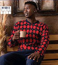 Піжама чоловіча флісова «Sude» з червоною кофтою (з M по XL)