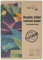 Цветная бумага (двусторонняя) Platinum А4, 120/м2, 16л, SMILTAINIS