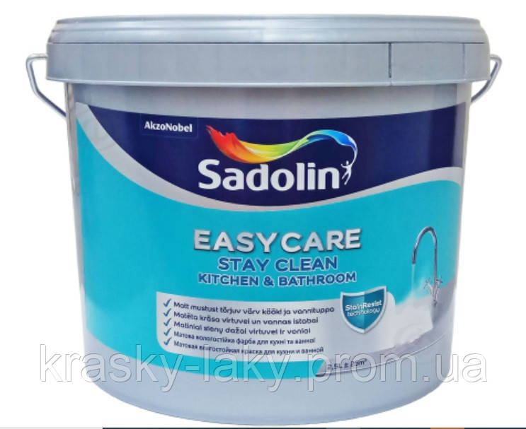 Фарба Sadolin EasyCare Kitchen&Bathroom для стін та стелі, вологостійка, біла 2,5 л