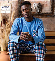 Мужская флисовая пижама «Sude» голубого цвета (с M по XL)