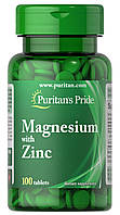Минерал Магний,Puritan's Pride Magnesium Zinc 100 tab