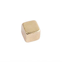 Магніт NdFeB, Блок 7,5 x 7,5 x 7,5 mm (N48), Ni + Cu + Ni + Au (золото) HHII