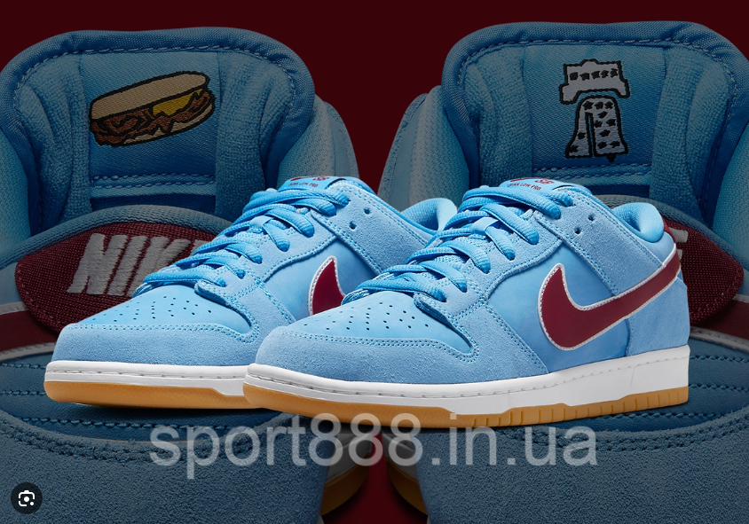 Eur36-47.5 Nike Dunk Low SB Philadelphia  Phillies Light Blue  чоловічі жіночі кросівки DQ4040-400