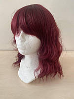 Жіноча перука 35 см Синтетичний Кучерявий Фіолетово-Червоний