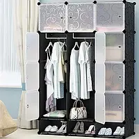 Шкаф гардероб пластиковый Storage Cube Cabinet МР 312-62А Шкаф конструктор для хранения вещей 543IM-65