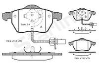 Тормозные колодки дисковые VW PASSAT (3B3) / SEAT EXEO (3R2) 1994-2013 г.